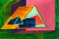 Abstraction triangular prisms paint color