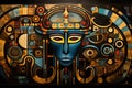 Abstraction using symbols of Egyptian mythology Royalty Free Stock Photo