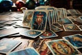 Abstraction using Tarot symbols and fortune telling cards Royalty Free Stock Photo