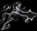 Abstraction: white smoke pattern on black Royalty Free Stock Photo