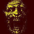 Abstraction zombie face on black background