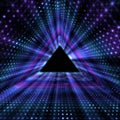 Glowing Triangle Tunnel. Abstracts Futuristic Background.