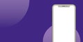 Customable Modern Mockup Smartphone with purple and white dots Background