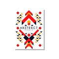 Abstrat ethnic card, colorful ethno tribal geometric ornament, trendy pattern element for business, logo, invitation
