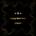 Abstrat Happy New Year card with gold dots horizon seamless pattern Royalty Free Stock Photo
