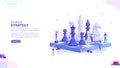 Business strategy page concept. Teamwork and competition. Chess game. Chess pieces. Template for your design works.