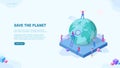 Trendy flat illustration. Save the planet page concept. Vector graphics.