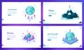 Set of web page concepts. Volunteering. Believe in yourself. Social network. Save the planet. Royalty Free Stock Photo