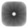 Abstrct Convex Concentric Wavy Lines Pattern on Square Button. 3D Illusion Effect Royalty Free Stock Photo