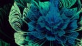 Abtract Blue Light flower fractal art