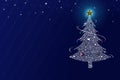 Abtract christmas tree on the blue background Royalty Free Stock Photo