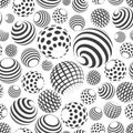 Abtract halftone spheres seamless pattern