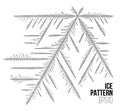 Abtract ice pattern. Vector snow background. Line style winter pattern