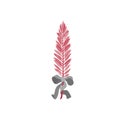 A light red palmleaf with a grey bow Royalty Free Stock Photo
