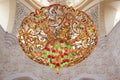 Abu- Dhabi UAE -March 03 2013:The the main chandelier of the Sheikh Zayed Mosque