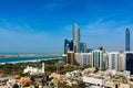 Abu Dhabi city landmark view of modern buildings Royalty Free Stock Photo