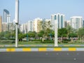 Abu Dhabi city skyline - beautiful corniche view Royalty Free Stock Photo