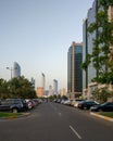 Abu Dhabi city skyline, beautiful view of the city from the corniche street Royalty Free Stock Photo