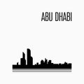 Abu Dhabi City skyline black silhouette