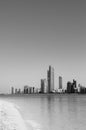 Abu Dhabi city skyline with sea view and beach Royalty Free Stock Photo