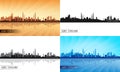 Abu Dhabi city skyline silhouette set Royalty Free Stock Photo