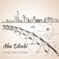 Abu Dhabi cityscape sketch - UAE.