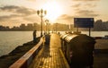 Abu Dhabi corniche, breakwater Royalty Free Stock Photo