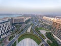 ABU DHABI - DECEMBER 2016: Panoramic aerial view of Yas Island s