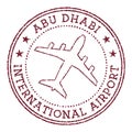 Abu Dhabi International Airport stamp.