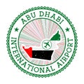 Abu Dhabi International Airport stamp.