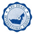 Abu Dhabi International Airport stamp.