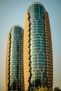Pineapple building - al bahr tower in abu dhabi, united arab emirates