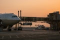 Abu Dhabi . November 2012. Passengers leaving an airplain using