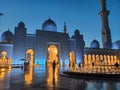 Abu Dhabi Sheik Zayed Grand Mosque | Beautiful islamic architecture, located in the capital city of the United Arab Emirates | Tou Royalty Free Stock Photo