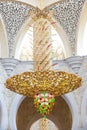 Abu Dhabi Sheikh Zayed Grand Mosque, beautiful interior Royalty Free Stock Photo