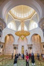 Abu Dhabi Sheikh Zayed Grand Mosque, beautiful interior Royalty Free Stock Photo