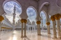 Abu Dhabi Sheikh Zayed Grand Mosque sunset columns United Arab E Royalty Free Stock Photo