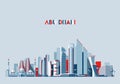 Abu Dhabi skyline Arab Emirates vector flat design