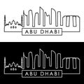 Abu Dhabi skyline. Linear style.