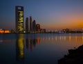 Abu Dhabi skyline at night Royalty Free Stock Photo