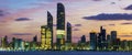 Abu Dhabi Skyline at sunset Royalty Free Stock Photo