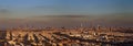 Abu Dhabi, UAE at dawn, showing the Corniche and Etihad Towers