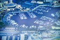 ABU DHABI, UAE - DECEMBER 8, 2016: Aerial view of port near Corniche Road Royalty Free Stock Photo