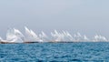 ABU DHABI,UAE-FEBRUARY,10,2018: Sailing dhow after traditional r Royalty Free Stock Photo