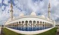 Abu Dhabi, UAE - January 16, 2023: Panorama of beautiful Sheikh Zayed Mosque in Abu Dhabi, United Arab Emirates