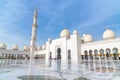 Abu Dhabi, UAE - March 31. 2019. Beautiful view of Sheikh Zayd Grand Mosque Royalty Free Stock Photo