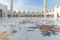 Abu Dhabi, UAE - March 31. 2019. Floor with floral patterns in Sheikh Zayd Grand Mosque