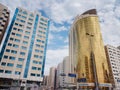 Abu Dhabi, UAE - March 19, 2023: skyscrapers of Abu Dhabi city skyline with beautiful clouds Royalty Free Stock Photo