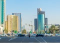 ABU DHABI, UAE, OCTOBER 27, 2016: Traffic on the skeikh rasheed bin saeed street in Abu Dhabi, UAE Royalty Free Stock Photo