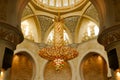 United Arab Emirates, Abu Dhabi, Chandelier inside the Mosque Sheikh Zayed